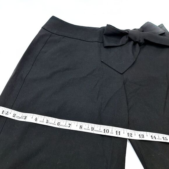 The Limited Black Bowtie Bow Sash Wide Leg Mid-Rise Classic Dress Pants Sz 8 - Picture 8 of 13
